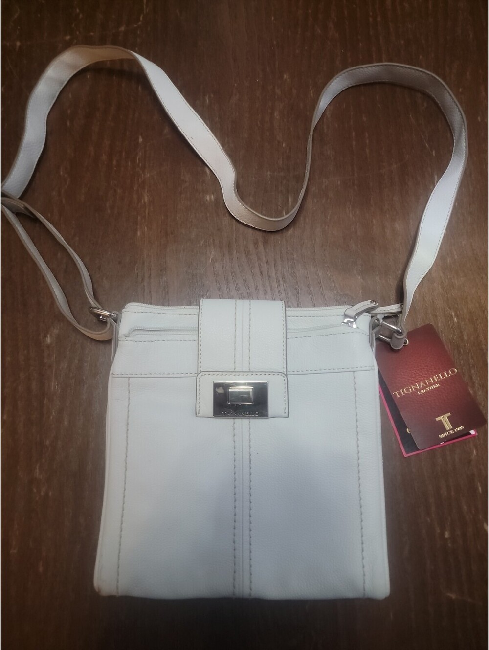 tignanello leather handbag crossbody White New With Tags